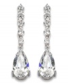 Take center stage with these head-turning CRISLU earrings featuring round- and pear-cut cubic zirconia (4-4/5 ct. t.w.) set in sterling silver with a platinum finish. Approximate drop: 1 inch.