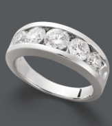 For years of wedded bliss -- this celebratory anniversary band makes the perfect gift. Crafted in 14k white gold, five round-cut diamonds add a hint of sparkle (1 ct. t.w.).