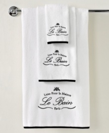 Parisian-inspired elegance transforms the bathroom with this Le Bain tub mat from Kassatex, featuring beautiful Egyptian cotton embellished with embroidered French words for a classic and refined look. Parisian-inspired elegance transforms the bathroom with this Le Bain tub mat from Kassatex, featuring beautiful Egyptian cotton embellished with embroidered French words for a classic and refined look.
