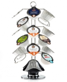 Be a real showoff! Have your favorite flavors and blends right on hand with this countertop carousel. Rotating so you can get the full view of what's on your house menu, this carousel holds up to 24 Vue packs and features a sleek chrome design that complements any kitchen decor. Be a real showoff! Have your favorite flavors and blends right on hand with this countertop carousel. Rotating so you can get the full view of what's on your house menu, this carousel holds up to 24 Vue packs and features a sleek chrome design that complements any kitchen decor.