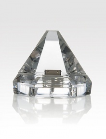 An elegant and radiant way to charge your iPhone, iPad or iPod, in a striking pyramid shape that adds sparkle to your desk or nightstand.HandmadeCrystalSigned by the artist3.75H X 3.5W X 3.25DWipe cleanImported An elegant and radiant way to charge your iPhone, iPad or iPod, in a striking pyramid shape that adds sparkle to your desk or nightstand.HandmadeCrystalSigned by the artist3.75H X 3.5W X 3.25DWipe cleanImported