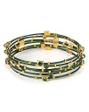 This season Seasonal Whispers gives us a bold reason to start stacking. With Swarovski crystal and gold stations, these bracelets are an opulent way to add color.