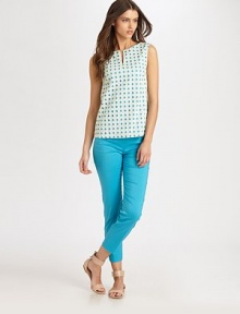 Clean lines are key this season. This stretch poplin design offers a timeless silhouette and a comfortable and flattering fit. Waist dartsSide zipperBack seamsInseam, about 2863% cotton/37% polyesterDry cleanImported of Italian fabric Model shown is 5'11½ (181cm) wearing US size 4. OUR FIT MODEL RECOMMENDS ordering true size. Clean lines are key this season. This stretch poplin design offers a timeless silhouette and a comfortable and flattering fit. Waist dartsSide zipperBack seamsInseam, about 2863% cotton/37% polyesterDry cleanImported of Italian fabric Model shown is 5'11½ (181cm) wearing US size 4. OUR FIT MODEL RECOMMENDS ordering true size.