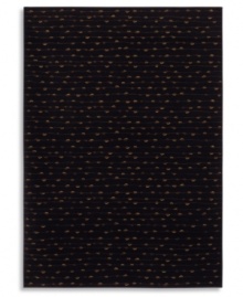 This soft, texturally interesting area rug from Karastan adorns your floor with an organic stripe pattern that suggests the look of beads strung across a bold black field. Ideal for any decor, made from 100% premium worsted 2-ply wool for a soft hand and long-lasting wear. This soft, texturally interesting area rug from Karastan adorns your floor with an organic stripe pattern that suggests the look of beads strung across a bold black field. Ideal for any decor, made from 100% premium worsted 2-ply wool for a soft hand and long-lasting wear.
