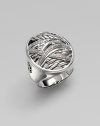 From the Papyrus Collection. Curves of sterling silver and diamonds richly intertwine within a bold circle.Diamonds, 0.28 tcw Sterling silver Length, about 1¼ Imported