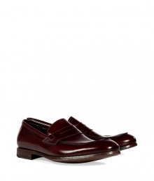 With their sleek bordeaux leather and clean, streamlined silhouette, these leather loafers from Paul Smith are a chic choice for finishing tailored looks - Rounded toe, stacked leather heel, slips-on - Pair with cashmere pullovers and tailored trousers