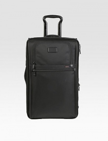The business traveler's ideal travel companion: a wheeled carry-on constructed in signature ballistic nylon offers soft, zip-around expansion and fits into most overhead compartments. Zip closure Expands by 2½ Removable garment sleeve holds three suits Top and telescoping handles Interior and exterior accessories pockets 14W X 22H X 9D Imported The business traveler's ideal travel companion: a wheeled carry-on constructed in signature ballistic nylon offers soft, zip-around expansion and fits into most overhead compartments. Zip closure Expands by 2½ Removable garment sleeve holds three suits Top and telescoping handles Interior and exterior accessories pockets 14W X 22H X 9D Imported