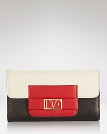 Color blocked mod colors make a bold statement on a continental wallet from DIANE von FURSTENBERG. Color blocked mod colors make a bold statement on a continental wallet from DIANE von FURSTENBERG.