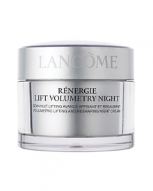 Skin Truth:Skin cells need to communicate with each other constantly. This communication is key to helping maintain the support structure that keeps skin looking youthful. At night, cellular communication and the skin's ability to repair itself peaks.Lancôme InnovationNew from Lancôme, Rénergie Lift Volumetry Night features the unique GF-Volumetry™ complex, shown to help support cellular communication*. Facila contours appear smooth and firm, giving the jawline a more defined appearance and revealing a more youthful-looking shape.See a dual action lift for a volumetric result.1) LIFTING ACTION: After just one night, skin looks lifted, smoother, signs of fatigue are less visible.2) 2) CONTOURING ACTION: Within four weeks, skin looks denser, lost volume is visibly restored and wrinkles appear significantly reduced. The cheeks, jawline and facial contours appear redefined. Wake to visibly lifted and firmer skin. See a new resilience emerge. Skin looks rested, revitalized and radiant. Facial contours appear significantly reshaped and youthfully refined. Dermatologist-tested for safety. Skin Truth:Skin cells need to communicate with each other constantly. This communication is key to helping maintain the support structure that keeps skin looking youthful. At night, cellular communication and the skin's ability to repair itself peaks.Lancôme InnovationNew from Lancôme, Rénergie Lift Volumetry Night features the unique GF-Volumetry™ complex, shown to help support cellular communication*. Facila contours appear smooth and firm, giving the jawline a more defined appearance and revealing a more youthful-looking shape.See a dual action lift for a volumetric result.1) LIFTING ACTION: After just one night, skin looks lifted, smoother, signs of fatigue are less visible.2) 2) CONTOURING ACTION: Within four weeks, skin looks denser, lost volume is visibly restored and wrinkles appear significantly reduced. The cheeks, jawline and facial contours appear redefined. Wake to visibly lifted and firmer skin. See a new resilience emerge. Skin looks rested, revitalized and radiant. Facial contours appear significantly reshaped and youthfully refined. Dermatologist-tested for safety.