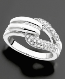 A unique way to wear sparkling diamonds. This beautiful loop ring features round-cut diamonds (1/4 ct. t.w.) set in sterling silver. A unique way to wear sparkling diamonds. This beautiful loop ring features round-cut diamonds (1/4 ct. t.w.) set in sterling silver.