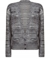 Great for layering, this V-neck cardigan from Iro will add stylish comfort during the transitional months - Deep V-neck, Long sleeves with sheer loose knit panels at shoulder, three-button front placket, two welt pockets, ribbed hem - Style with a mini dress, ribbed tights, and ankle boots