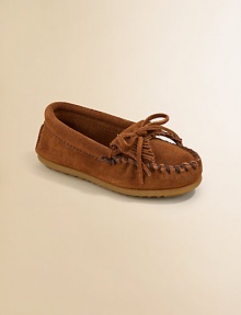 Your little one will exude groovy bohemian style in these supple suede mocs with requisite fringe, contrast stitching and a plush insole.Slip-onSuede upperRubber solePadded insoleImported Your little one will exude groovy bohemian style in these supple suede mocs with requisite fringe, contrast stitching and a plush insole.Slip-onSuede upperRubber solePadded insoleImported