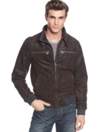 The only thing cooler than a Levi's jeans jacket? A Levi's leather jacket cut along the same lines. The only thing cooler than a Levi's jeans jacket? A Levi's leather jacket cut along the same lines.