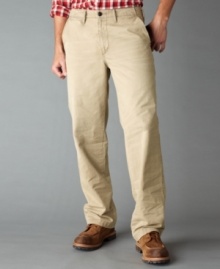 Cool comfort and classic charm help these well-worn khakis from Dockers offer the look and feel of an old favorite from the very first wear. Cool comfort and classic charm help these well-worn khakis from Dockers offer the look and feel of an old favorite from the very first wear.