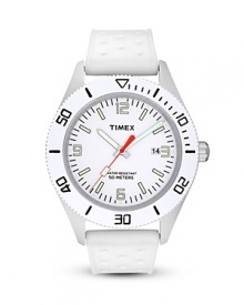 Make a fresh style statement this summer with Timex's white on white Sport watch with Indiglo® night-light and date window.