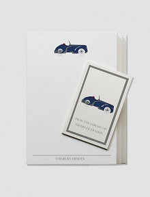 A gift anyone will cherish, from students away at college to cherished friends down the street. Original Charles Fradin Roadster illustrations rev up a collection of note pads and bookplates destined to find a place in every word the recipient writes or reads. A gift anyone will cherish, from students away at college to cherished friends down the street. Original Charles Fradin Roadster illustrations rev up a collection of note pads and bookplates destined to find a place in every word the recipient writes or reads.