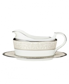 For more than 90 years, Noritake has made an art of setting the table. Whether you host gala home soirees or prefer to dine casually with the family, Noritake has a perfect tabletop setting for you. The formal Silver Palace collection is a masterpiece of textural contrast, combining smooth white bone china with a band of embossed, silver-trimmed detailing, lavishly finished with a polished platinum rim. For more than 90 years, Noritake has made an art of setting the table. Whether you host gala home soirees or prefer to dine casually with the family, Noritake has a perfect tabletop setting for you. The formal Silver Palace collection is a masterpiece of textural contrast, combining smooth white bone china with a band of embossed, silver-trimmed detailing, lavishly finished with a polished platinum rim.