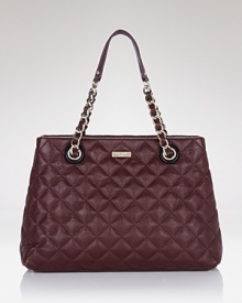 kate spade new york's chain-trimmed leather tote brings the urban cool. Whether work or weekend, style this roomy bag with sleek basics to work citified polish. kate spade new york's chain-trimmed leather tote brings the urban cool. Whether work or weekend, style this roomy bag with sleek basics to work citified polish.