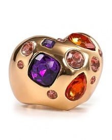 In a cute colorway, this MARC BY MARC JACOBS crystal-kissed heart ring is totally loveable. The high-shine bauble adds a dose of girlish glam to your look. In a cute colorway, this MARC BY MARC JACOBS crystal-kissed heart ring is totally loveable. The high-shine bauble adds a dose of girlish glam to your look.