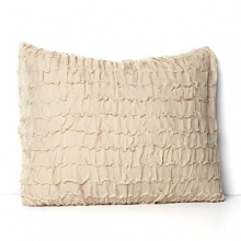 Ruched silk adds textural luxury to this Donna Karan decorative pillow--a simple way to infuse your boudoir with elegance. Ruched silk adds textural luxury to this Donna Karan decorative pillow--a simple way to infuse your boudoir with elegance.