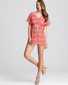 This vibrantly striped Element dress will take you from tropical getaways to local fêtes in easy, breezy summer style.