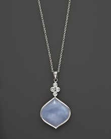 Faceted white sapphire and lavender chalcedony pendant set in sterling silver. By Elizabeth Showers. Faceted white sapphire and lavender chalcedony pendant set in sterling silver. By Elizabeth Showers.