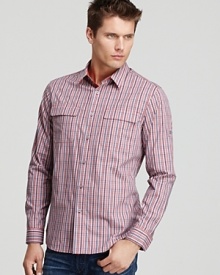 Elie Tahari Zac Casual Plaid Sport Shirt - Slim Fit Elie Tahari Zac Casual Plaid Sport Shirt - Slim Fit