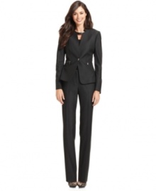 Refined, streamlined and full of unique details, Tahari by ASL's pantsuit adds an appealing edge to your office wardrobe. Refined, streamlined and full of unique details, Tahari by ASL's pantsuit adds an appealing edge to your office wardrobe.