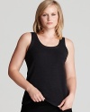 Eileen Fisher's basic sleeveless shell takes moves in an elevated direction with luxurious merino wool.