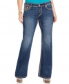 Pair the season's hottest tops with Seven7 Jeans' plus size bootcut jeans, finished by a medium wash.