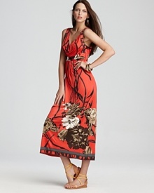Elie Tahari Panama Jersey Printed Maxi Dress Elie Tahari Panama Jersey Printed Maxi Dress