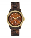 Warm up to the chic details of this tortoise watch by Michael Kors.