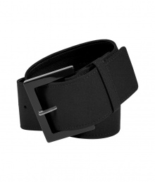 Cinch your look in style with this bi-fabric waist belt from Donna Karan - Wide belt with tonal buckle - Wear with a figure-hugging frock or over an open silhouette cardigan Cinch your look in style with this bi-fabric waist belt from Donna Karan - Wide belt with tonal buckle - Wear with a figure-hugging frock or over an open silhouette cardigan