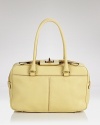 Stay one step ahead of the in-crowd with this pebbled leather satchel from Max Mara. Ideal for days on the go, it's the perfect fusion or form, fashion and function.