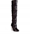 Luxurious over-the-knee boots made ​.​.from the finest black leather - With trendy, rounded toe - Small shaft to just above the knee - Stylish, integrated ring-like stitching makes the leg look even more slender and longer - An all-arounder, makes EVERY look ultra-feminine or sexy without exception - Cool as a break in traditional style with a tuxedo blazer and silk dress - Ladylike with a blouse and summer skirt - Classy with a cardigan and pencil skirt