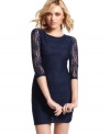 Set a high standard for party style in the perfect lace dress from Sugar & Spice! A low scooping back adds major allure.