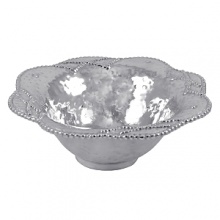 Shaped by hand of durable recycled aluminum, this striking bowl from Mariposa is detailed with a softly textured finish and beaded edges for a look that's at once organic and refined. Shaped by hand of durable recycled aluminum, this striking bowl from Mariposa is detailed with a softly textured finish and beaded edges for a look that's at once organic and refined.