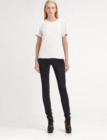 Infuse your denim collection with a shot of shimmer in these slim-fitting, glitter-drenched skinny jeans. THE FITHigh rise, about 11Inseam, about 29THE DETAILSHook-and-eye closureZip flyFully linedLurex/polyester/cotton/elastaneDry cleanImported of Italian fabricSIZE & FITModel shown is 5'10 (177cm) wearing US size 4. Infuse your denim collection with a shot of shimmer in these slim-fitting, glitter-drenched skinny jeans. THE FITHigh rise, about 11Inseam, about 29THE DETAILSHook-and-eye closureZip flyFully linedLurex/polyester/cotton/elastaneDry cleanImported of Italian fabricSIZE & FITModel shown is 5'10 (177cm) wearing US size 4.