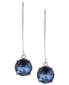 Get the blues. This pair of drop earrings from Kenneth Cole New York is crafted from silver-tone mixed metal with blue faceted glass beads adding a chic element. Approximate length: 2 inches.