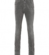 Work a modern edge into your everyday casual essentials with Closeds soft grey anthracite trousers - Flat front, classic five-pocket style, button closure, belt loops - Contemporary straight slim leg - Wear with tees and edgy knits, or with casual button-downs and kick-around boots