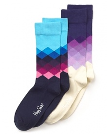 Diamonds of color define this distinctive Happy Socks crew style.