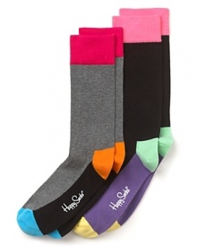 Happy Socks steps into the colorblock trend in these multicolor crew socks. Happy Socks steps into the colorblock trend in these multicolor crew socks.