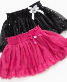 She can dance in sweet style with this twirlable tutu skirt from Hello Kitty, with a crown logo charm exclusive to Macy's! She can dance in sweet style with this twirlable tutu skirt from Hello Kitty, with a crown logo charm exclusive to Macy's!