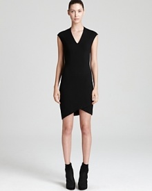 Wrap yourself in the modern styling of this Helmut Lang dress, designed with the modern details-think seaming accents, a body-con silhouette and exposed back zip-that define a standout fall season. Wrap yourself in the modern styling of this Helmut Lang dress, designed with the modern details-think seaming accents, a body-con silhouette and exposed back zip-that define a standout fall season.