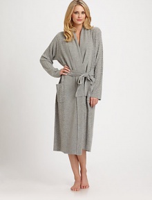 Ultimate luxury when you desire it most in pure, cloud-soft cashmere with a cabled design and easy-wearing fit. Shawl collarBelted waistPatch pocketsCashmereDry cleanImported Ultimate luxury when you desire it most in pure, cloud-soft cashmere with a cabled design and easy-wearing fit. Shawl collarBelted waistPatch pocketsCashmereDry cleanImported