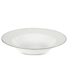 Gracefully understated, the Tanglewood vegetable bowl by Mikasa is swept with romantic scrolling florals in pure white. A polished platinum edge refines already-elegant porcelain to enhance every occasion. Gracefully understated, the Tanglewood vegetable bowl by Mikasa is swept with romantic scrolling florals in pure white. A polished platinum edge refines already-elegant porcelain to enhance every occasion.