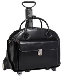 Protect your most precious tech investments with this fashion-forward, Italian leather rolling tote. The choice is yours - maximize travel options by either rolling with the patented wheel and handle system or remove it to carry with more maneuverability. A high-density removable laptop sleeve protects your computer from the bumps and bruises of regular travel, while the main compartment with file divider and front organizer help transport all your accessories. Limited lifetime warranty. Protect your most precious tech investments with this fashion-forward, Italian leather rolling tote. The choice is yours - maximize travel options by either rolling with the patented wheel and handle system or remove it to carry with more maneuverability. A high-density removable laptop sleeve protects your computer from the bumps and bruises of regular travel, while the main compartment with file divider and front organizer help transport all your accessories. Limited lifetime warranty.