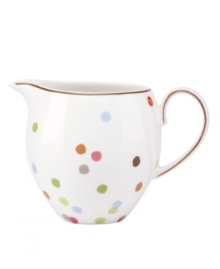 Have more fun at the table with the playful confetti pattern and sublime durability of this Market Street Green creamer by kate spade. Have more fun at the table with the playful confetti pattern and sublime durability of this Market Street Green creamer by kate spade.