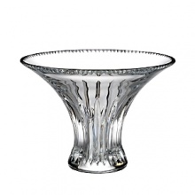 Elegant vertical cuts and intricate details at the lip of this traditional Waterford bouquet bowl reflect light with singular prismatic opulence. Elegant vertical cuts and intricate details at the lip of this traditional Waterford bouquet bowl reflect light with singular prismatic opulence.