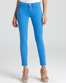 J Brand Jeans - Mid Rise Luxe Twill Skinny Jeans in Blue Bonnet